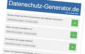 Datenschutzerklärung auf Unternehmens-Webseiten