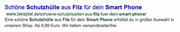 Beispiel Suchergebnis bei google