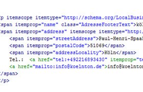 Schema.org: Unternehmens-Adressdaten als item.properties ausgezeichnet