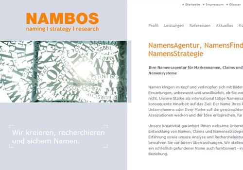 Webdesign Nambos Namensagentur Köln