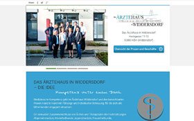 Webdesign Ärztehaus Köln-Widdersdorf, Voransicht Übersichtsseite