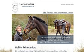 Webdesign für Claudia Schlüter, Reitlehrerin