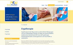 Webdesign für Ergotherapie Heußen, Köln. Thumb