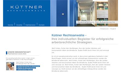 Website der Kanzlei Küttner Rechtsanwälte Köln