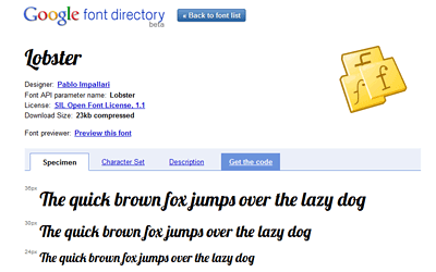 google font directory