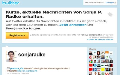 Twitter-Seite Sonja Radke